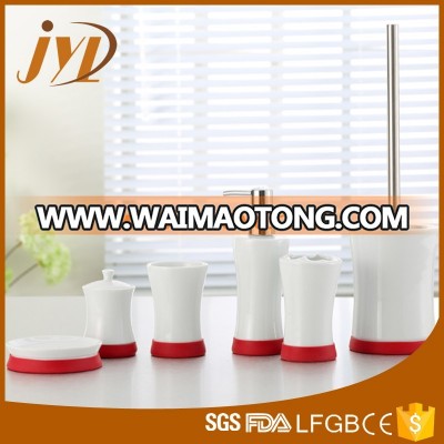 Hot sale white accessories colorful ceramic bathroom set