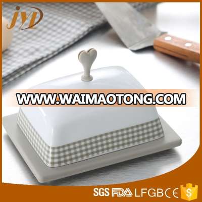 Wholesale supplier porcelain dish butter plate with silicone base